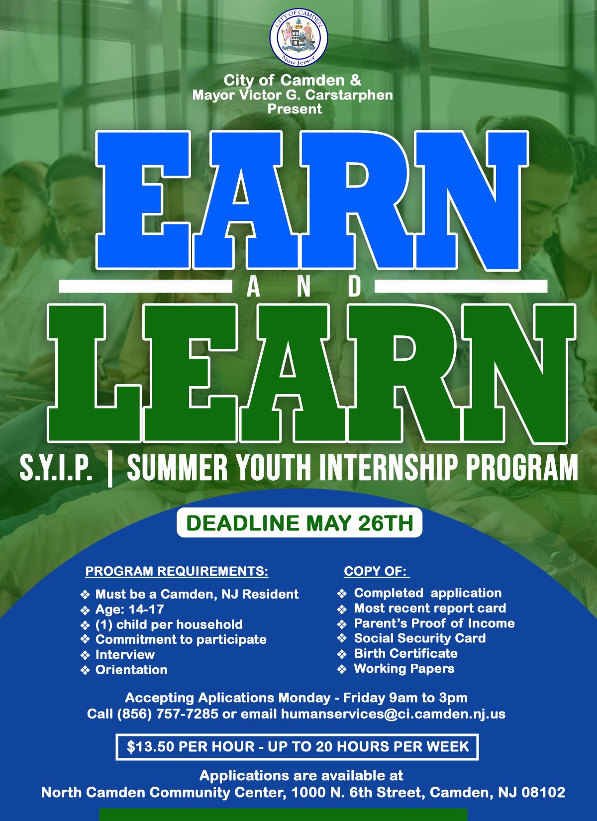 Summer Youth Internship Program The City of Camden