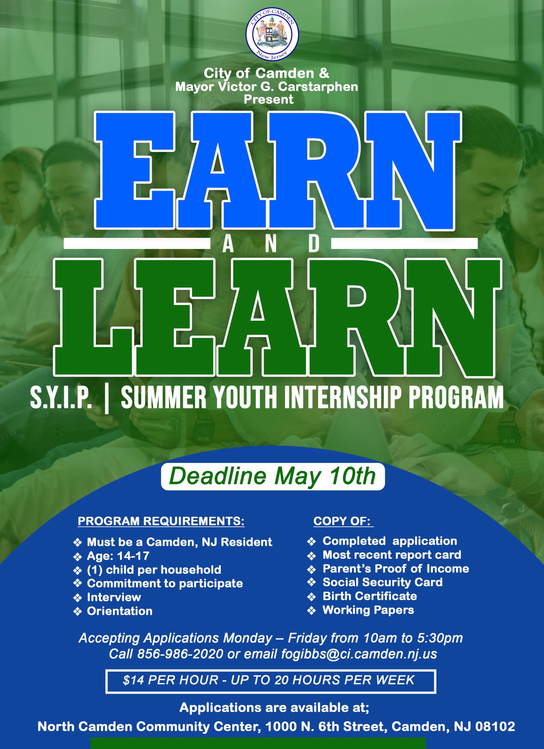 Summer Youth Internship Program The City of Camden